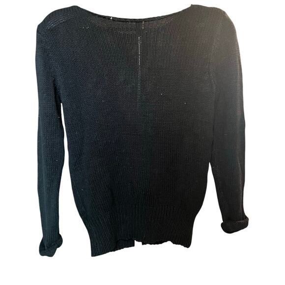 Women's Skull Sweater, Halloween, Medium, Black/Silver, Boatneck, Cotton Blend - Picture 2 of 8